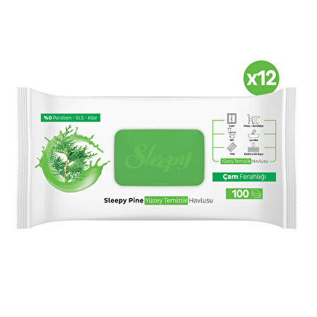 Sleepy Pine Yüzey Temizlik Havlusu&Mendili Çam Ferahlığı 12x100 (1200 Yaprak)