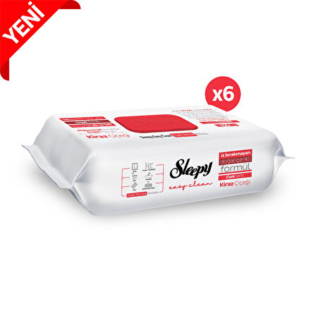 Sleepy Easy Clean Kiraz Çiçeği Yüzey Temizlik Havlusu&Mendili 6x100 (600 Yaprak)