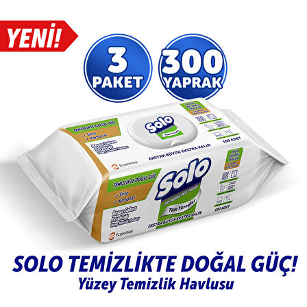 Solo Beyaz Sabun Ferahlığı Yüzey Temizlik Havlusu 3'lü