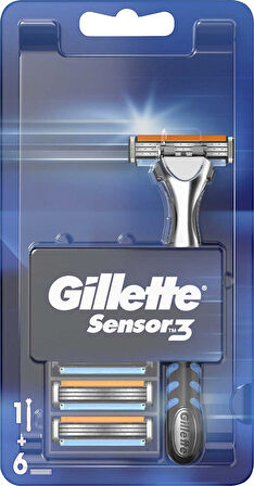 Gillette Sensor3 Tıraş Makinesi + Yedek Tıraş Bıçağı 4 x 6'lı