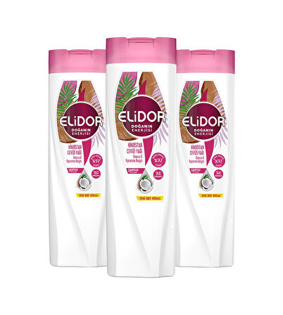 Elidor Doğanın Enerjisi Hindistan Cevizi Yağlı Onarıcı Şampuan 3 x 400 ML
