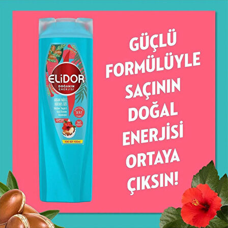Elidor Argan Yağı & Hibiskus Özü Doğanın Enerjisi Şampuan 3 x 400 ML
