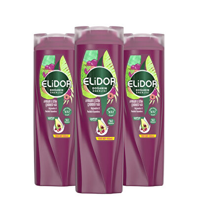 Elidor Avokado ve Üzüm Çekirdeği Yağı Parlaklık Kazandırıcı Şampuan 3 x 400 ML