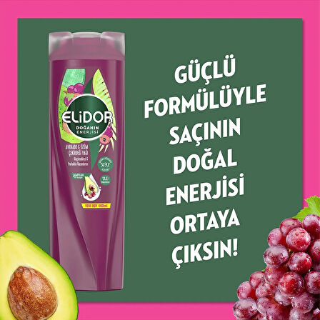 Elidor Avokado ve Üzüm Çekirdeği Yağı Parlaklık Kazandırıcı Şampuan 3 x 400 ML