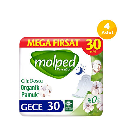 Molped Pure & Soft Mega Fırsat Paketi Gece 4 x 30'lu