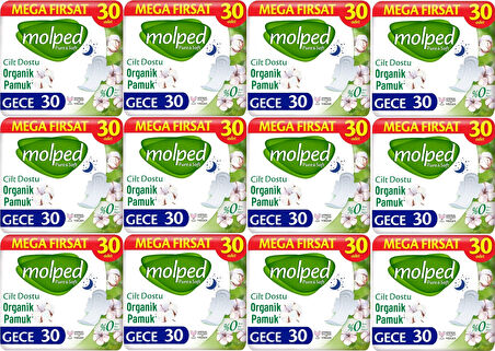 Molped Pure & Soft Hijyenik Ped Gece 12 x 30'lu