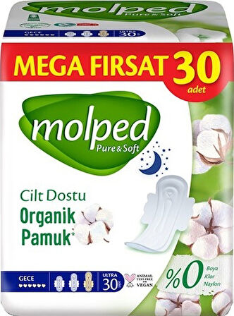 Molped Pure & Soft Hijyenik Ped Gece 3 x 30'lu