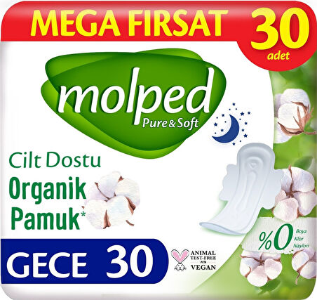 Molped Pure & Soft Hijyenik Ped Gece 3 x 30'lu