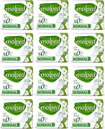 Molped Pure & Soft Hijyenik Ped Normal 8'li x 12