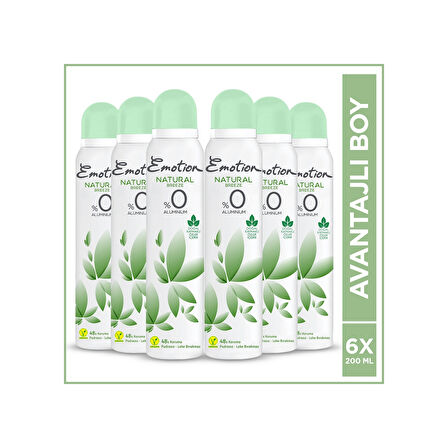 Emotion Natural Breeze Kadın Sprey Deodorant 6 x 200 ML