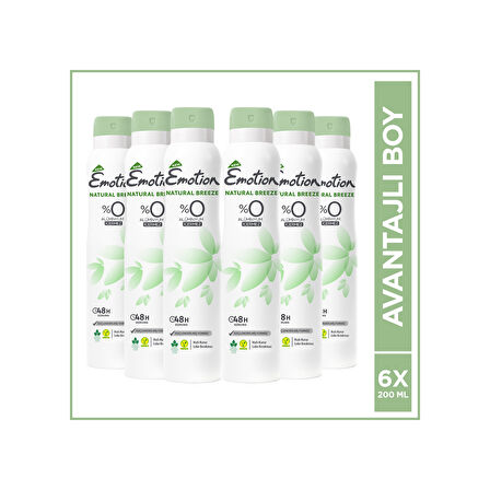 Emotion Natural Breeze Kadın Sprey Deodorant 6 x 200 ML
