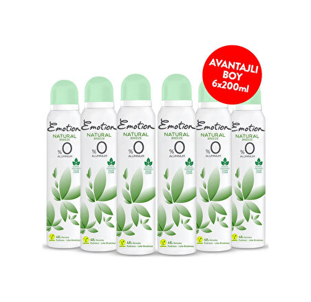Emotion Natural Breeze Kadın Sprey Deodorant 6 x 200 ML