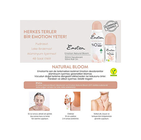 2 Adet Natural Bloom Kadın Deodorant Sprey 150 ml