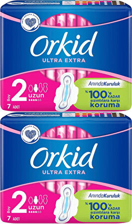 Orkid Ultra Extra Hijyenik Ped Uzun 2 x 7'li