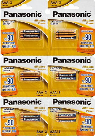 Panasonic Alkaline Power AAA İnce Kalem Pil 6 x 2'li
