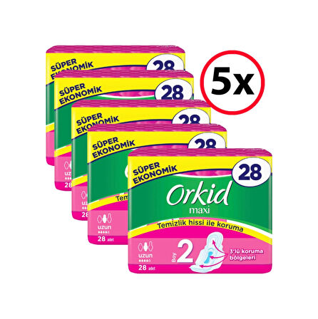 Orkid Maxi Uzun Ped 28'Li 5 Adet