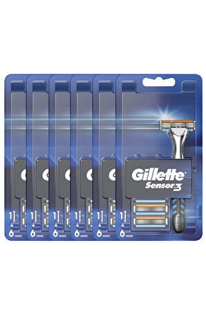 Gillette Sensor3 Makine + 6 Yedek X 6 Adet
