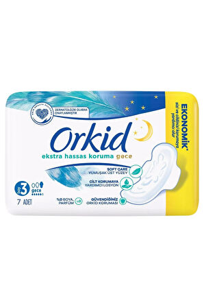 Orkid Extra Hassas Koruma Gece Hijyenik Ped 7'li