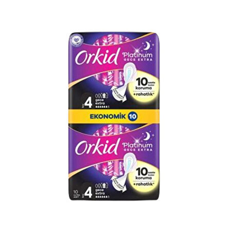 Orkid Hijyenik Ped Platinum Gece Ekxtra 10 Adet