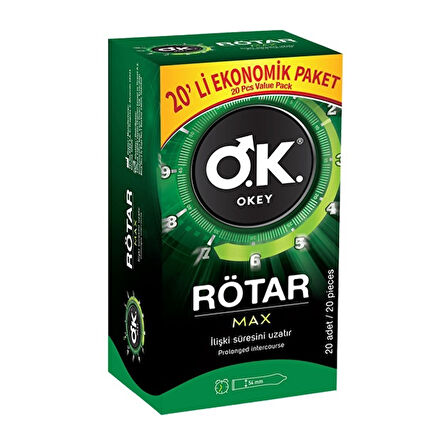 Okey Rötar Max Prezervatif 20'li