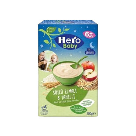 Hero Baby Mama 6 Ay Sütlü Elmalı Tahıllı Ek Gıda 200 Gr