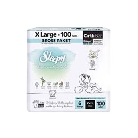 Sleepy Bio Natural Bebek Bezi Gross Paket 100 Adet