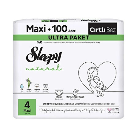 Sleepy Natural Ultra Maxı Bebek Bezi 100'lü