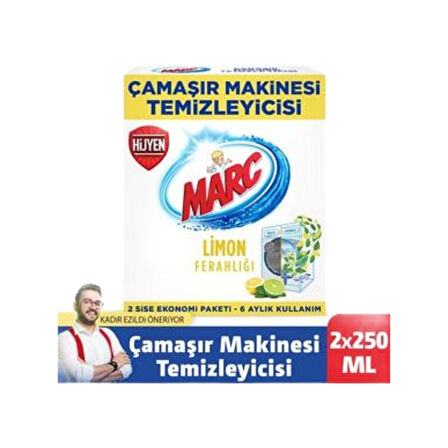 Marc Çamaşır Makinesi Temizleyici Limon Ferahlığı 2x250 Ml