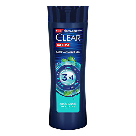 Clear Men Şampuan & Duş Jeli 3in1 Arındırıcı Kömür 350 Ml