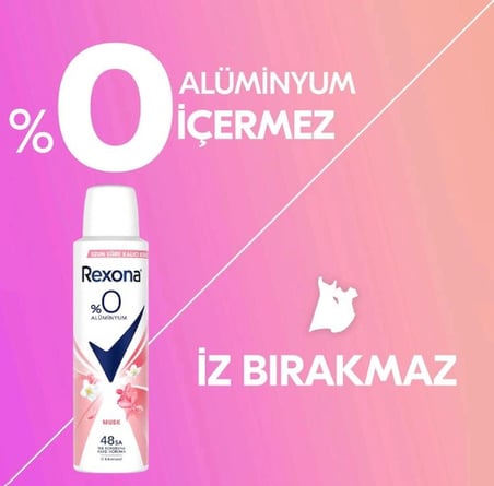 Rexona Kadın Sprey Deodorant Musk %0 Alüminyum 48 Saat Ter Kokusuna Karşı Koruma 150 Ml