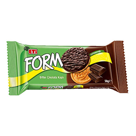 Eti Form Bitter Çikolata Kaplı Lifli Bisküvi 50 Gr