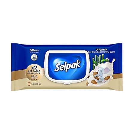 Selpak Bambu & Badem Sütü Özlü Islak Mendil 50'li