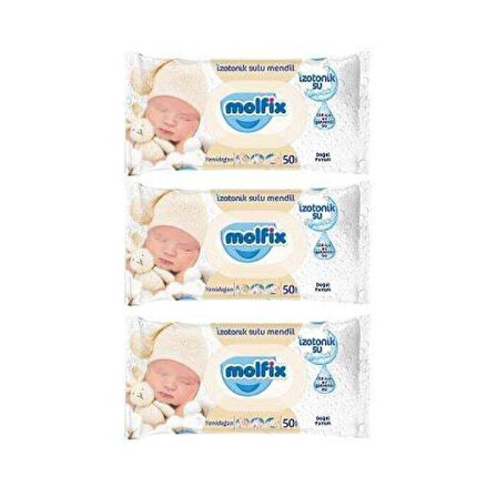 Molfix Islak Mendil Yenidoğan İzotonik Sulu 3x50 150'li