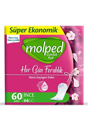 Molped Marka: Süper Ekonomik Günlük Ped Her Gün Ferahlık 60'lı Kategori: Günlük Ped