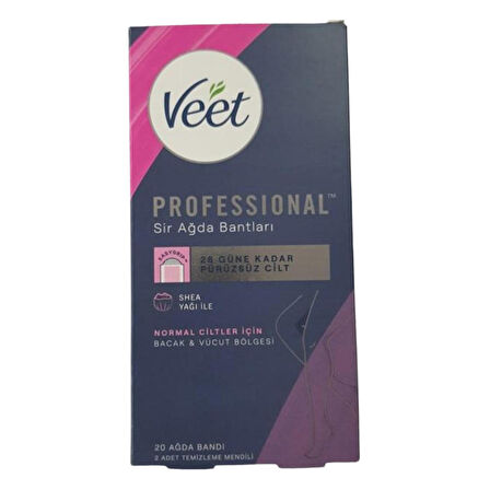 Veet Pro Sir Ağda Bantları Shea Yağı İle Normal Cilt 20'li