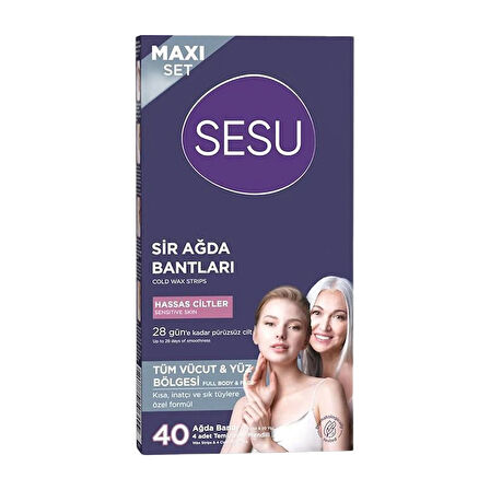Sesu Ağda Bandı Vücut Hassas Ciltler Maxi Set 40'lı