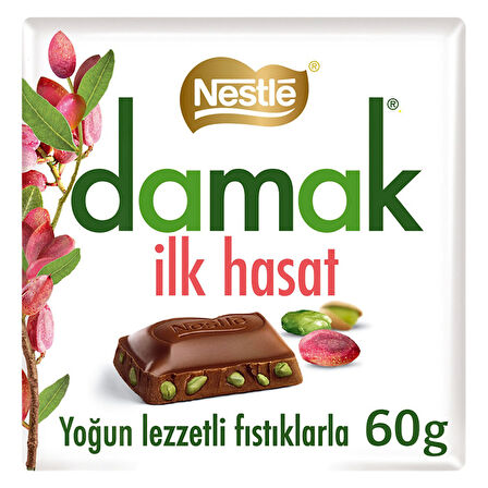 Nestle Çikolata Damak Antep Fıstıklı Sütlü İlk Hasat 60 Gr