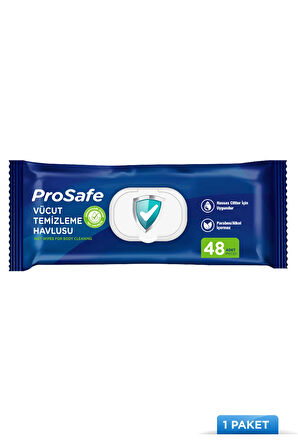 PROSAFE Vücut Temizleme Havlusu / Vücut Temizleme Mendili 48 Yaprak Tekli Pk