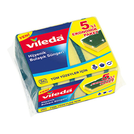 Vileda Sünger Bulaşık Düz Klasik 5'li