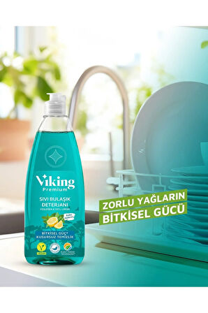 Viking Premium Bulaşık Deterjanı Fesleğen & Limon 750 Ml 4 Adet