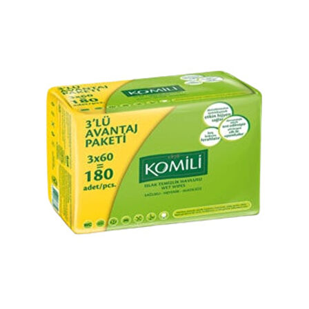 Komili Islak Havlu Mendil 3x60'lı