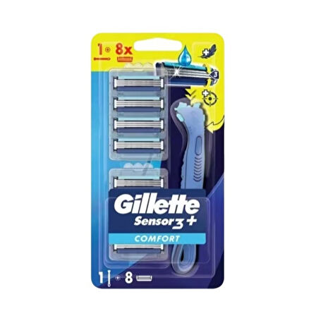 Gillette Sensör 3 Plus Comfort Makine & 8 Bıçaklı