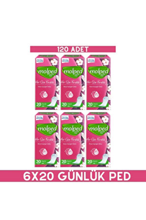 Molped Her Gün Ferahlık 20’li Günlük Ped X6 Adet