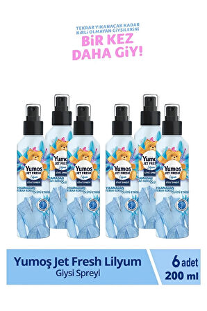 Yumoş Jet Fresh Giysi Spreyi Lilyum 6 x 200 ml