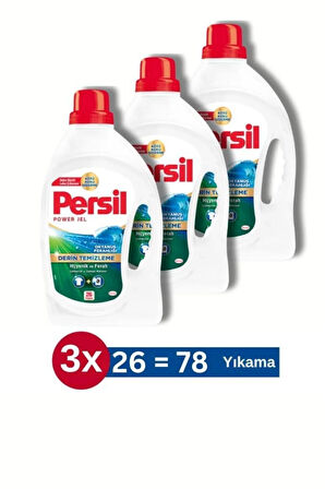 Persil Jel Okyanus Ferahlığı Sıvı Çamaşır Deterjanı 26 Yıkama  1.690 ml 3'lü Set