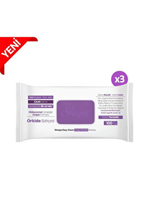 Sleepy Easy Clean Orkide Bahçesi Yüzey Temizlik Havlusu&mendili 3x100 (300 YAPRAK)