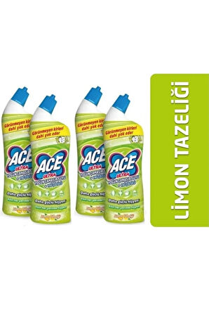 ACE Ultra Power Jel Kıvamlı Çamaşır Suyu Limon Tazeliği 750 ml X4 Adet