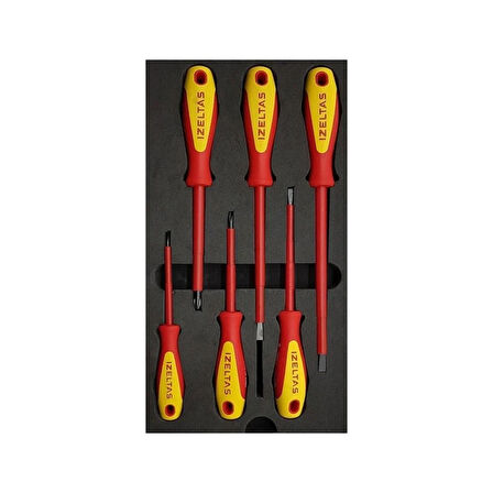 İzeltaş 4140 00 9106 1000V İzoleli Elektrikçi Tornavida Seti (6 Parça)