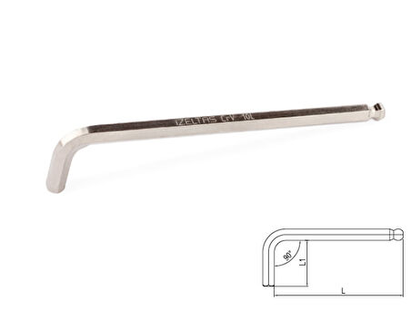 İzeltaş 4906 22 0040 4mm Yuvarlak Başlı Allen Anahtar Uzun Boy (mm)