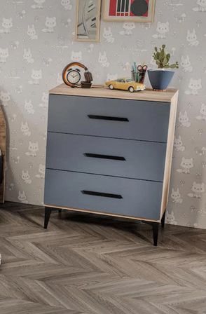 Afilli Izmir Cocuk Odası Takımı 4 Parça Tamamı Mdf Antrasit Flora Renk